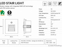 6 x led trapverlichting 1w – 4200k neutraal wit - wit – pir sensor – ip20 – diamond - afbeelding 4 van  5