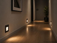 6 x led trapverlichting 1w – 4200k neutraal wit - zwart – pir sensor – ip20 – diamond - afbeelding 1 van  5