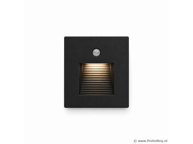 6 x led trapverlichting 1w – 4200k neutraal wit - zwart – pir sensor – ip20 – diamond - afbeelding 2 van  5