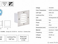6 x led trapverlichting 3w - 6400k koud wit – ip54 – akik - afbeelding 4 van  5