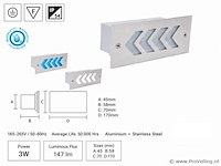 6 x led trapverlichting 3w - 6400k koud wit – ip54 – beril - afbeelding 4 van  5