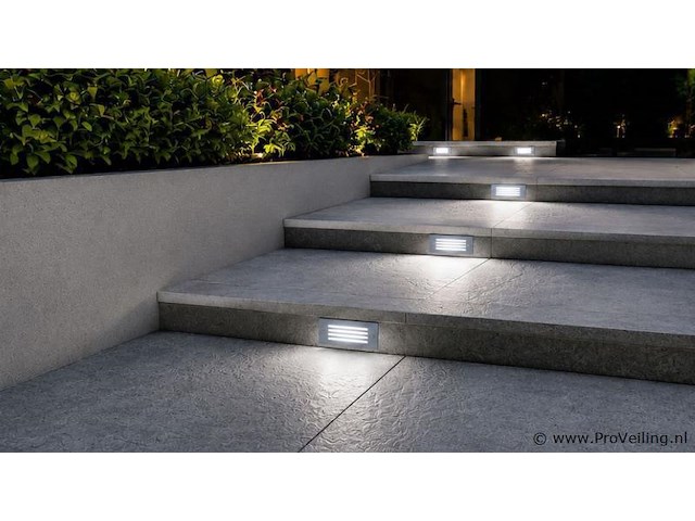 6 x led trapverlichting 3w - 6400k koud wit – ip54 – oltu - afbeelding 3 van  5