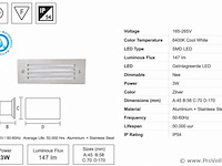 6 x led trapverlichting 3w - 6400k koud wit – ip54 – oltu - afbeelding 4 van  5