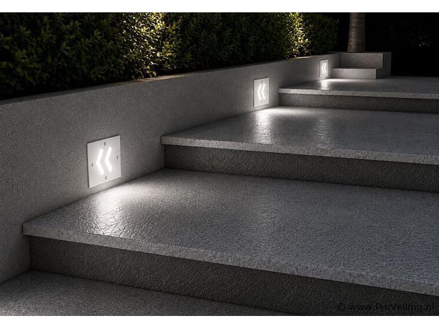 6 x led trapverlichting 3w - 6400k koud wit – ip54 – oniks - afbeelding 3 van  5