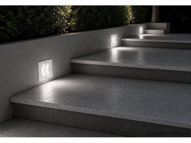 6 x led trapverlichting 3w - 6400k koud wit – ip54 – oniks - afbeelding 3 van  5