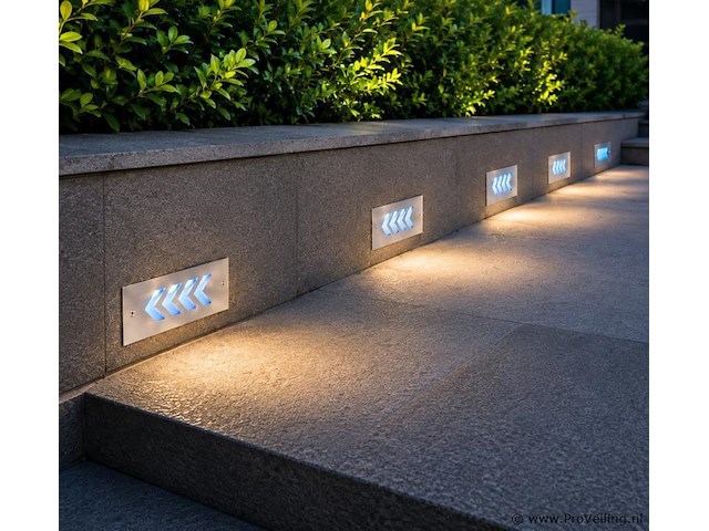 6 x led trapverlichting 3w - blauw – ip54 – beril - afbeelding 1 van  5