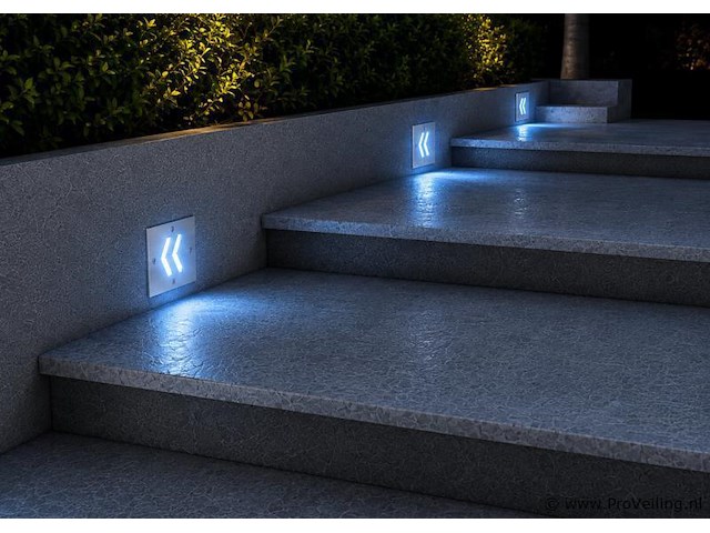 6 x led trapverlichting 3w - blauw – ip54 – oniks - afbeelding 3 van  5