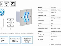 6 x led trapverlichting 3w - blauw – ip54 – oniks - afbeelding 4 van  5