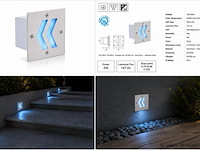 6 x led trapverlichting 3w - blauw – ip54 – oniks - afbeelding 5 van  5