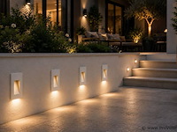 6 x led trapverlichting 3w – 3000k warm wit - rechthoek – wit – ip54 – yoga-v1 - afbeelding 1 van  5