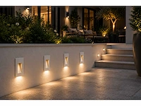 6 x led trapverlichting 3w – 3000k warm wit - rechthoek – wit – ip54 – yoga-v1