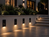6 x led trapverlichting 3w – 3000k warm wit - rechthoek – zwart – ip54 – yoga-v1 - afbeelding 1 van  5