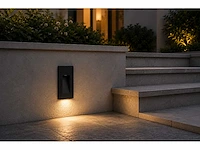 6 x led trapverlichting 3w – 3000k warm wit - rechthoek – zwart – ip54 – yoga-v1 - afbeelding 3 van  5