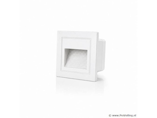 6 x led trapverlichting 3w – 3000k warm wit - vierkant – wit – ip54 – icon-s - afbeelding 2 van  5