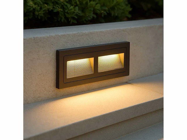 6 x led trapverlichting – 3w – 3000k warm wit – ip65 – rechthoekig – ly06 - afbeelding 1 van  4