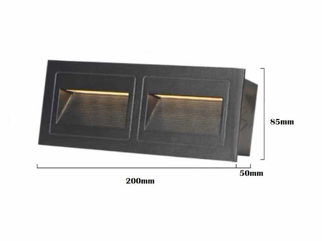 6 x led trapverlichting – 3w – 3000k warm wit – ip65 – rechthoekig – ly06 - afbeelding 3 van  4