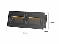 6 x led trapverlichting – 3w – 3000k warm wit – ip65 – rechthoekig – ly06 - afbeelding 3 van  4
