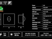 6 x led trapverlichting 3w – 4000k neutraal wit - matchroom – ip20 – zümrüt - afbeelding 4 van  5