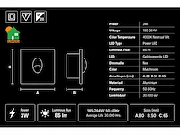 6 x led trapverlichting 3w – 4000k neutraal wit - matchroom – ip20 – zümrüt - afbeelding 4 van  5