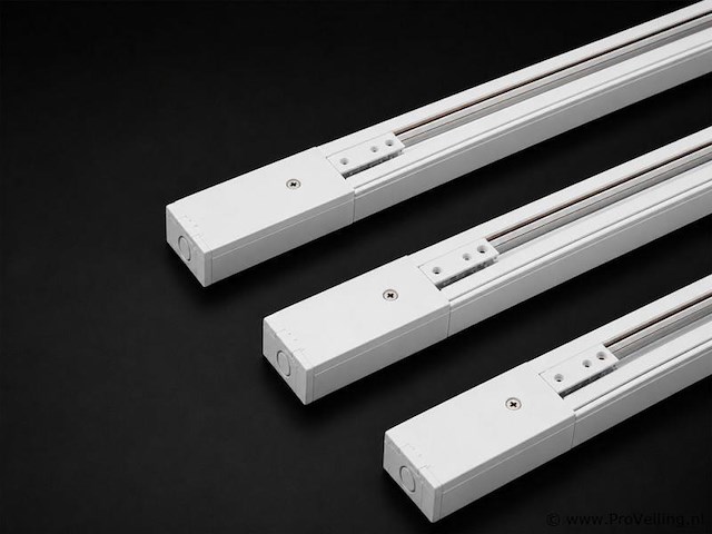 6 x railverlichting track – 1 fase – 3 meter – wit - lighting track - afbeelding 1 van  5