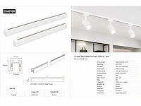 6 x railverlichting track – 1 fase – 3 meter – wit - lighting track - afbeelding 5 van  5