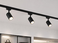 6 x railverlichting track – 1 fase – 3 meter – zwart - lighting track - afbeelding 3 van  5