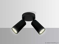 6 x ronde plafondlamp – 2 x gu10 – draaibare spots – zwart - afbeelding 2 van  4