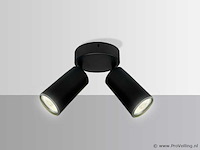 6 x ronde plafondlamp – 2 x gu10 – draaibare spots – zwart - afbeelding 2 van  4