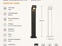 6 x tuinlamp – 60 cm – 2 x 10w led – 3500k warm wit – ip54 – zwart – sla-57 - afbeelding 3 van  4