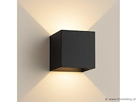 6 x wandlamp – tweerichtings led – kubus – 2 x 5w – zwart - afbeelding 2 van  5