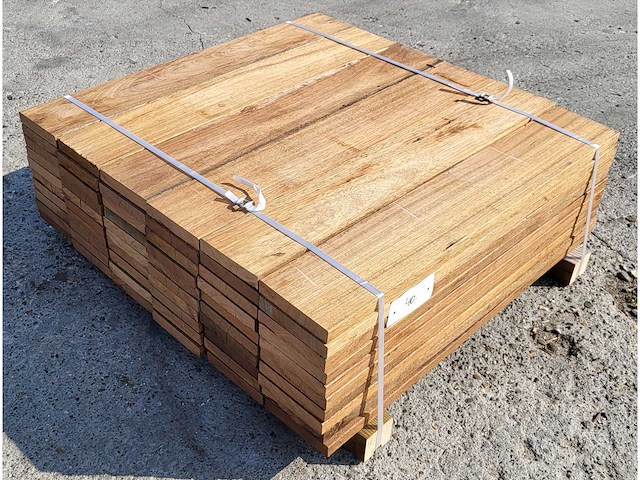 60 x guyana teak planken 25 x 140mm , lengte 85 cm - afbeelding 4 van  5