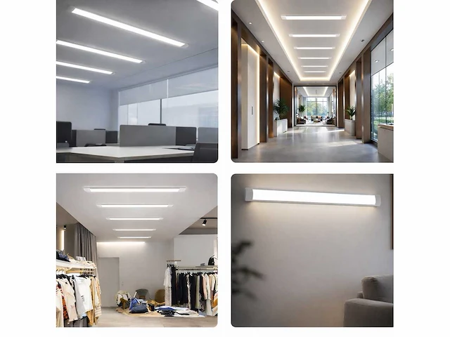 60 x led batten 36w – 120cm – 6500k koud wit – koppelbaar – tetra-120 - afbeelding 1 van  5