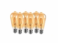 60 x st64 amber filament lamp – 6w – e27 – dimbaar – ip20 - afbeelding 3 van  8