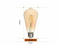 60 x st64 amber filament lamp – 6w – e27 – dimbaar – ip20 - afbeelding 8 van  8