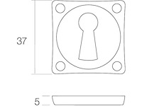(600x) set sleutelplaatjes - zwart - 37x37 mm - afbeelding 1 van  2