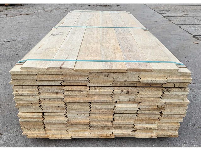 60m2 afrikaans eiken vloerdelen 18 x 140 mm, lengte 240cm ( 180x ) - afbeelding 1 van  7