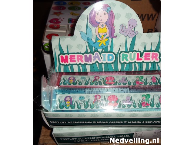 60x lineaal mermaid 15cm in display - afbeelding 1 van  3