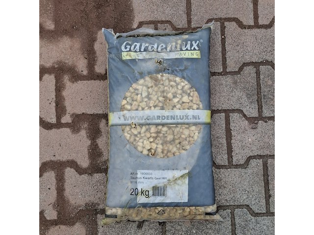 60x zak taunus kwarts a 20 kg gardenlux, geel/wit - afbeelding 1 van  5