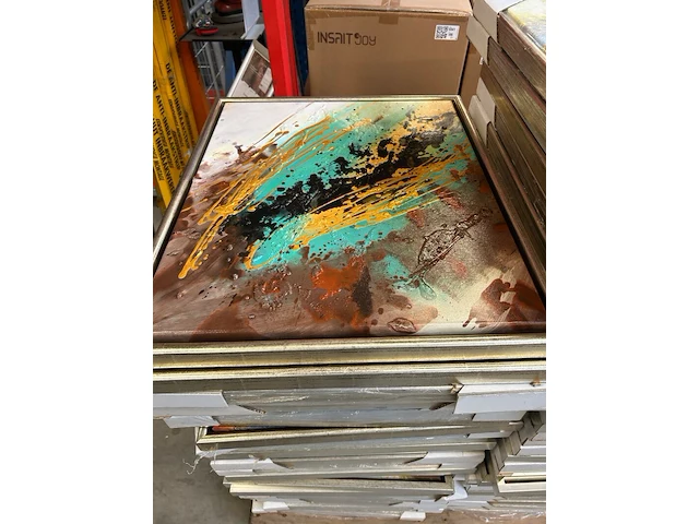 63x schilderijen in lijst, abstracte en figuratieve afbeeldingen - afbeelding 2 van  5