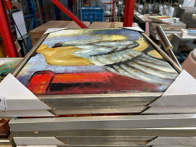 63x schilderijen in lijst, abstracte en figuratieve afbeeldingen - afbeelding 3 van  5