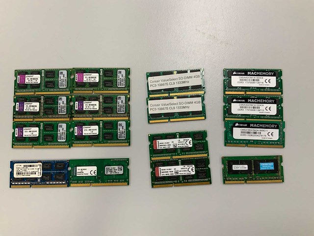 64gb(16x 4gb) ddr3 so-dimm van diverse merken - afbeelding 1 van  7