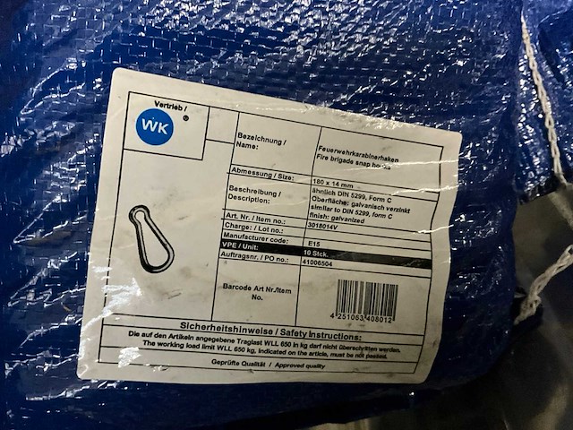 650 kg karabijnhaak (16x) - afbeelding 3 van  3