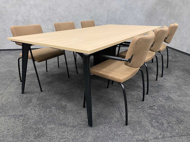 6p vergaderset 240x120 cappuccino - afbeelding 1 van  31