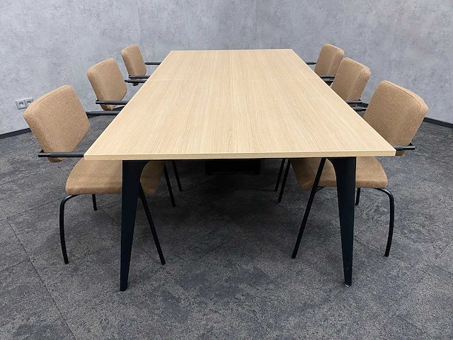 6p vergaderset 240x120 cappuccino - afbeelding 12 van  31