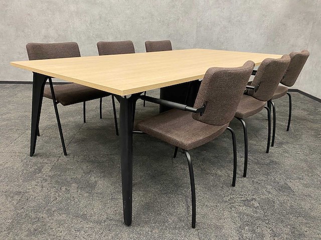 6p vergaderset 240x120 coffee - afbeelding 12 van  25