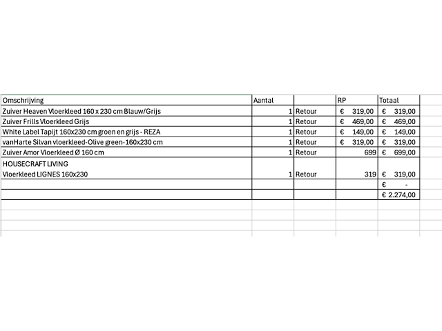 6x a-merk vloerkleden, zuiver en whitelabel living - afbeelding 3 van  13