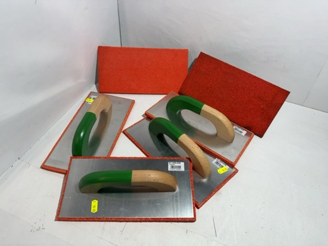 6x aluminium schuurbord, triuso, 14x28cm, rode viltlaag 9mm - afbeelding 1 van  3