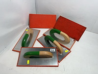 6x aluminium schuurbord, triuso, 14x28cm, rode viltlaag 9mm - afbeelding 1 van  3