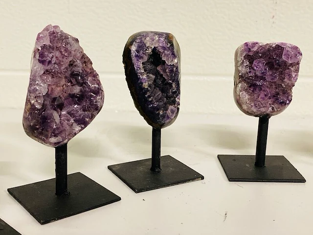 6x amethist op metalen standaard - afbeelding 4 van  7