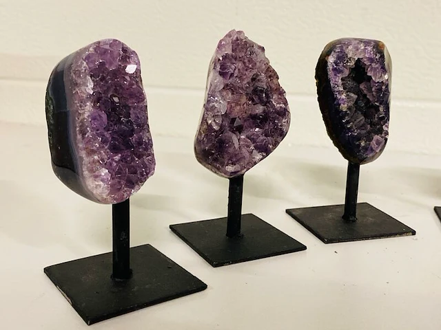 6x amethist op metalen standaard - afbeelding 5 van  7